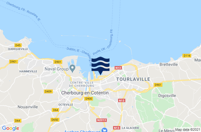 Mappa delle maree di Brix, France