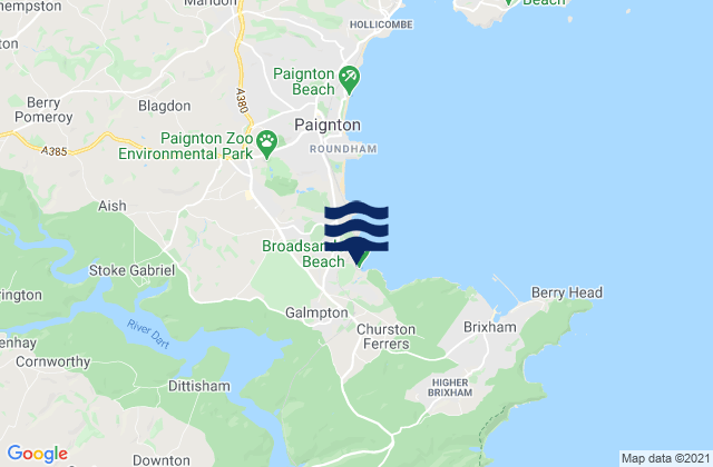 Mappa delle maree di Broadsands Beach, United Kingdom