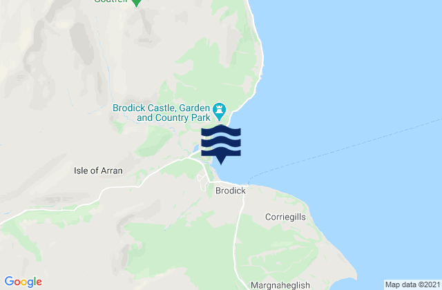Mappa delle maree di Brodick Bay Beach, United Kingdom
