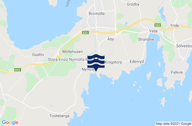 Mappa delle maree di Bromölla, Sweden