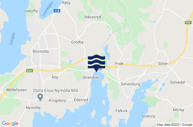 Mappa delle maree di Bromölla Kommun, Sweden