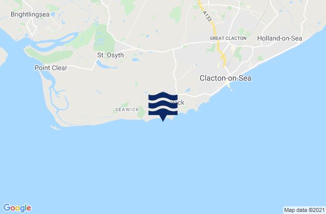 Mappa delle maree di Brooklands Beach, United Kingdom