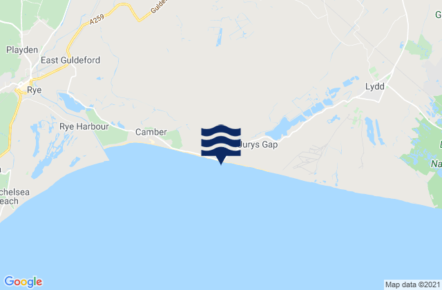 Mappa delle maree di Broomhill Sands (Jurys Gap) Beach, United Kingdom