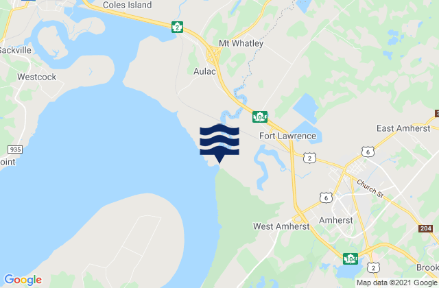 Mappa delle maree di Brownell Point, Canada