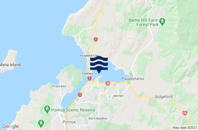 Mappa delle maree di Browns Bay, New Zealand