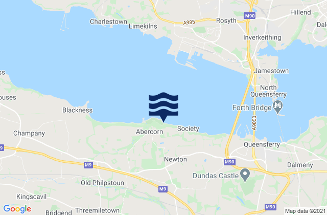 Mappa delle maree di Broxburn, United Kingdom