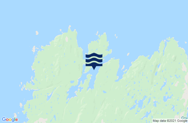 Mappa delle maree di Brundige Inlet, Canada