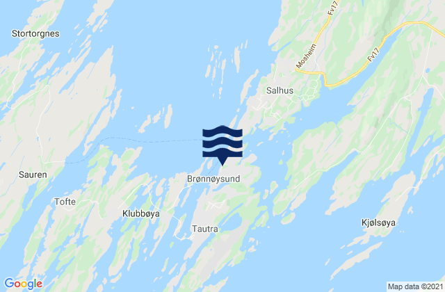 Mappa delle maree di Brønnøysund, Norway
