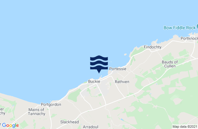 Mappa delle maree di Buckie, United Kingdom