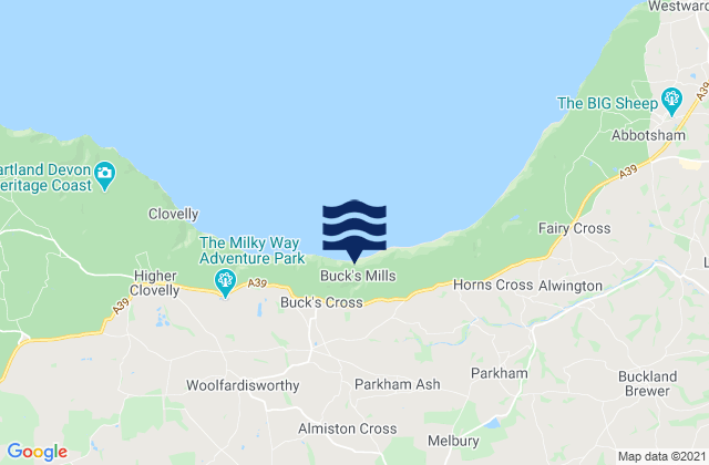 Mappa delle maree di Bucks Mills, United Kingdom