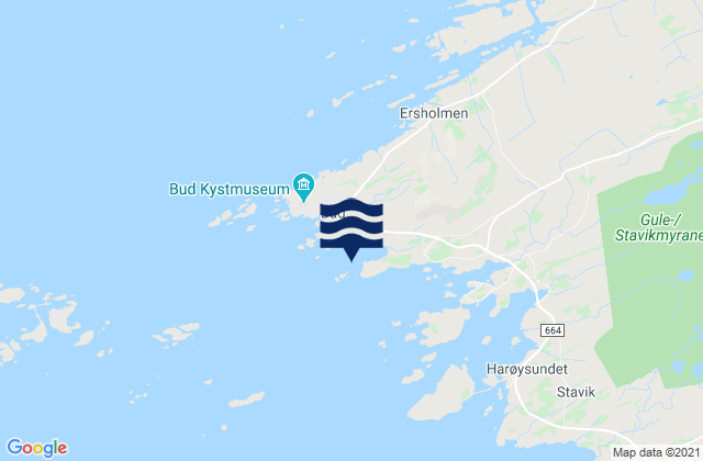 Mappa delle maree di Bud, Norway