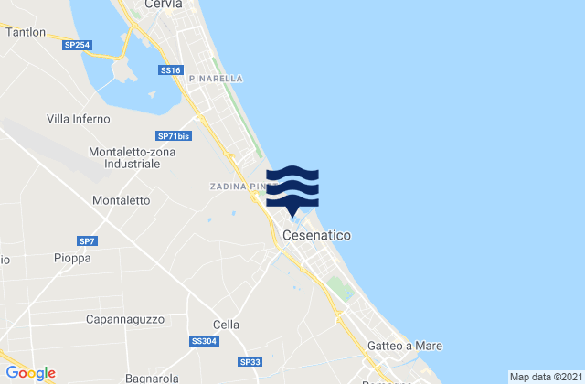 Mappa delle maree di Budrio, Italy