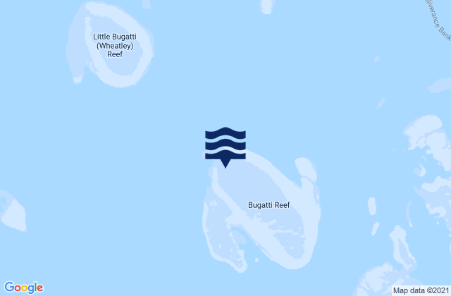 Mappa delle maree di Bugatti Reef, Australia