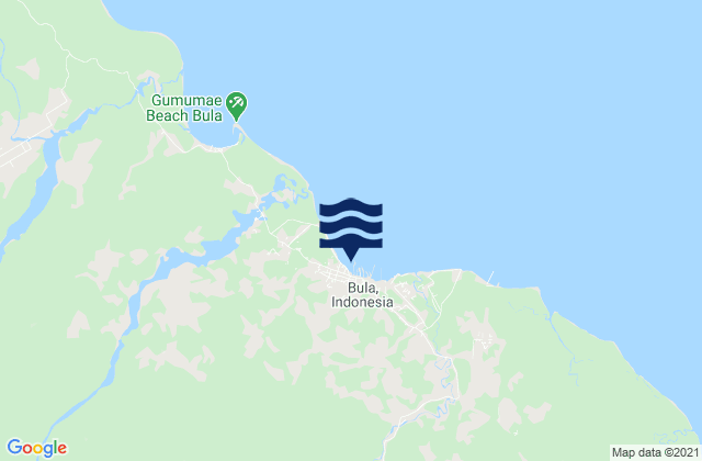 Mappa delle maree di Bula, Indonesia