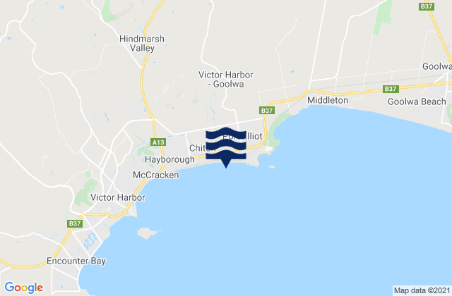 Mappa delle maree di Bullies, Australia