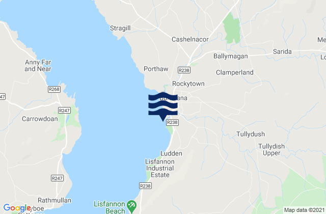 Mappa delle maree di Buncrana, Ireland