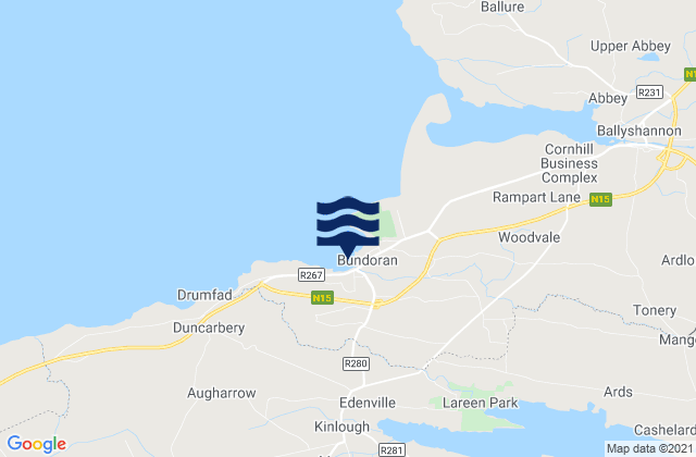 Mappa delle maree di Bundoran, Ireland