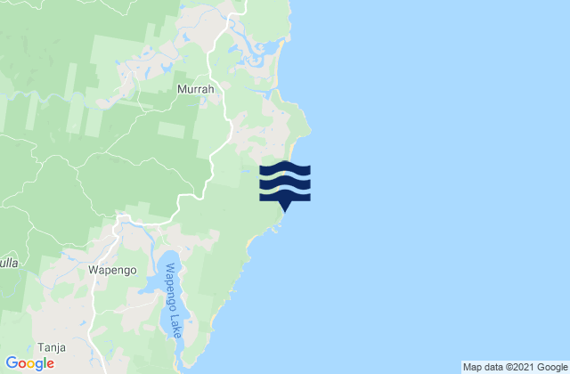 Mappa delle maree di Bunga Head, Australia