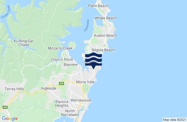 Mappa delle maree di Bungan Beach, Australia