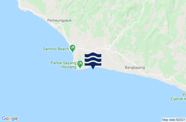 Mappa delle maree di Bunisari, Indonesia