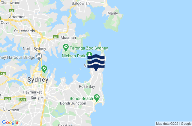 Mappa delle maree di Burge Point, Australia