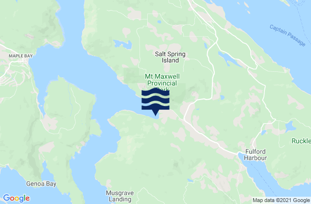 Mappa delle maree di Burgoyne Bay, Canada