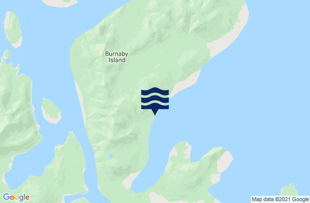 Mappa delle maree di Burnaby Island, Canada
