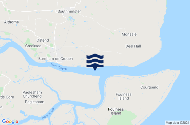Mappa delle maree di Burnham-on-Crouch, United Kingdom
