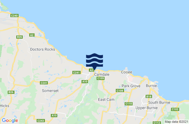 Mappa delle maree di Burnie, Australia