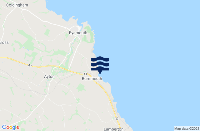 Mappa delle maree di Burnmouth Beach, United Kingdom
