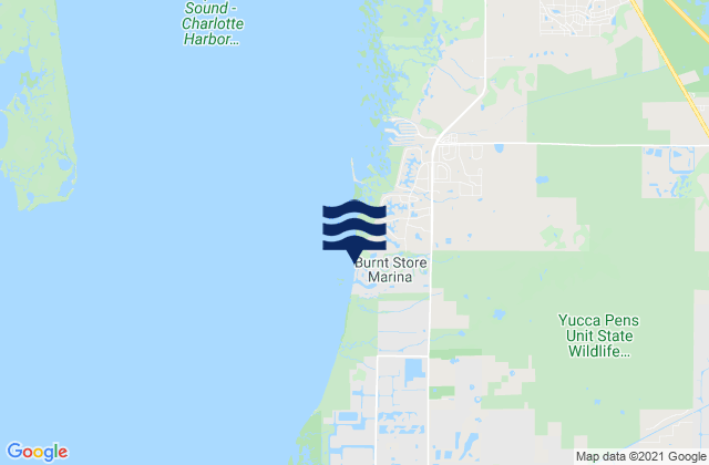 Mappa delle maree di Burnt Store Marina, United States