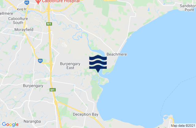 Mappa delle maree di Burpengary, Australia