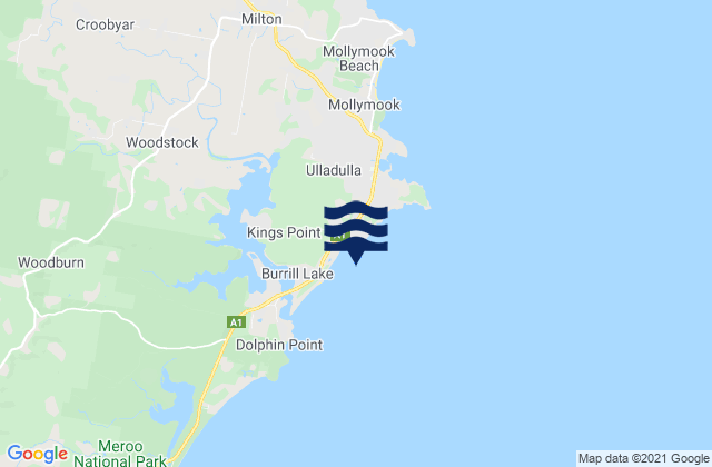 Mappa delle maree di Burrill Beach, Australia