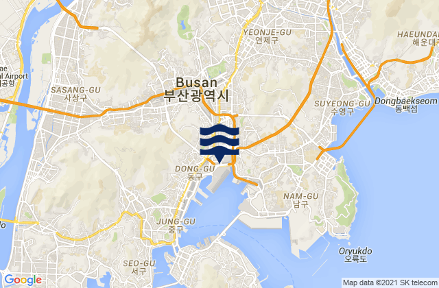 Mappa delle maree di Busanjin-gu, South Korea