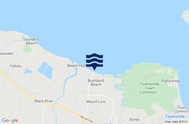 Mappa delle maree di Bushland Beach, Australia