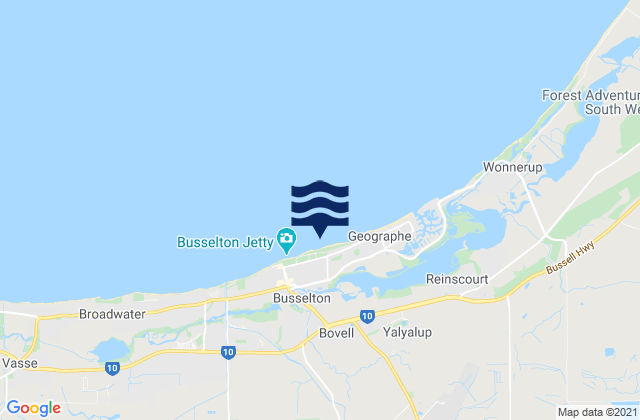 Mappa delle maree di Busselton, Australia
