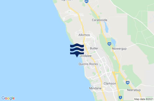Mappa delle maree di Butler, Australia