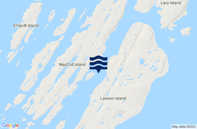 Mappa delle maree di Button Islands, Canada