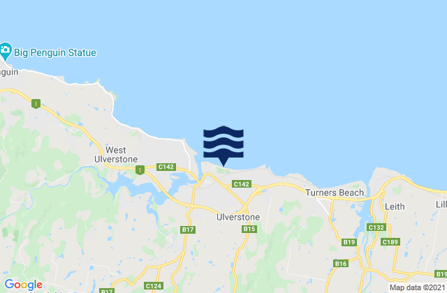 Mappa delle maree di Buttons Beach, Australia