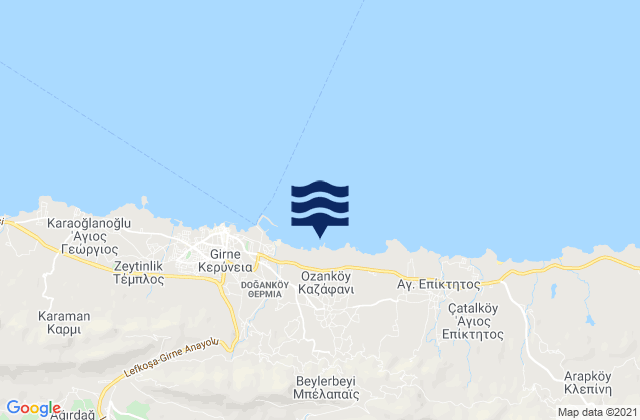 Mappa delle maree di Bélapaïs, Cyprus