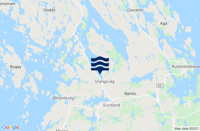 Mappa delle maree di Bømlo, Norway