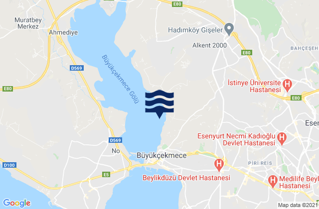 Mappa delle maree di Büyükçekmece, Turkey
