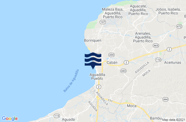 Mappa delle maree di Caban, Puerto Rico