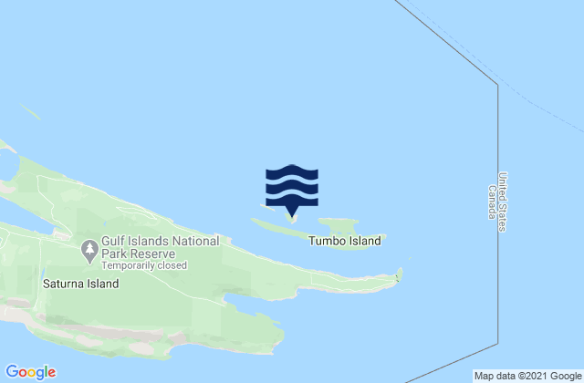 Mappa delle maree di Cabbage Island, Canada