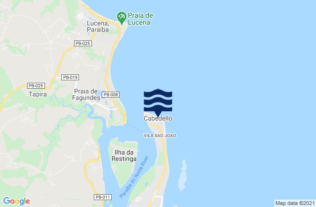 Mappa delle maree di Cabedelo, Brazil
