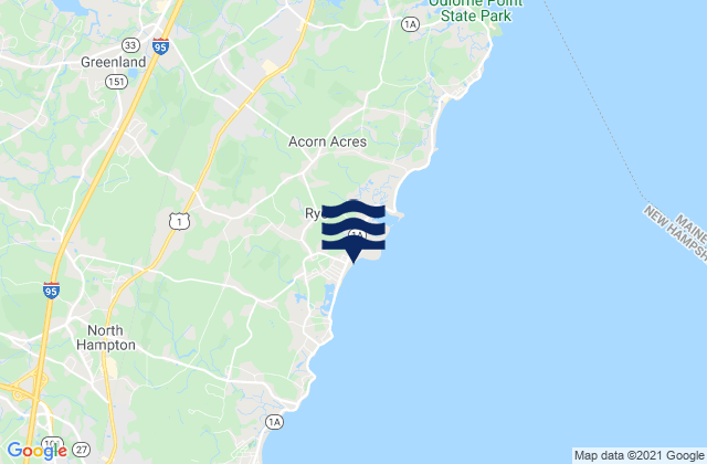 Mappa delle maree di Cable Beach Rye, United States