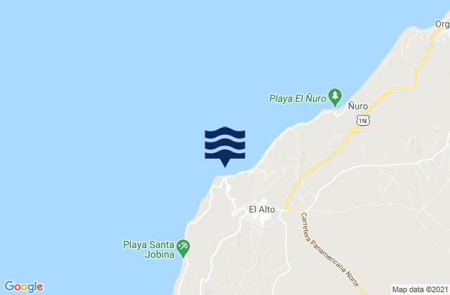 Mappa delle maree di Cabo Blanco, Peru