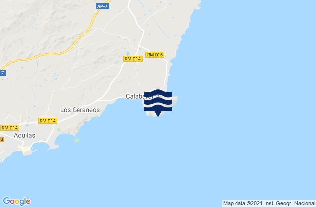 Mappa delle maree di Cabo Cope, Spain