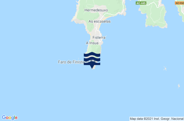 Mappa delle maree di Cabo Finisterre, Spain