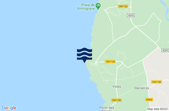 Mappa delle maree di Cabo Sardão, Portugal